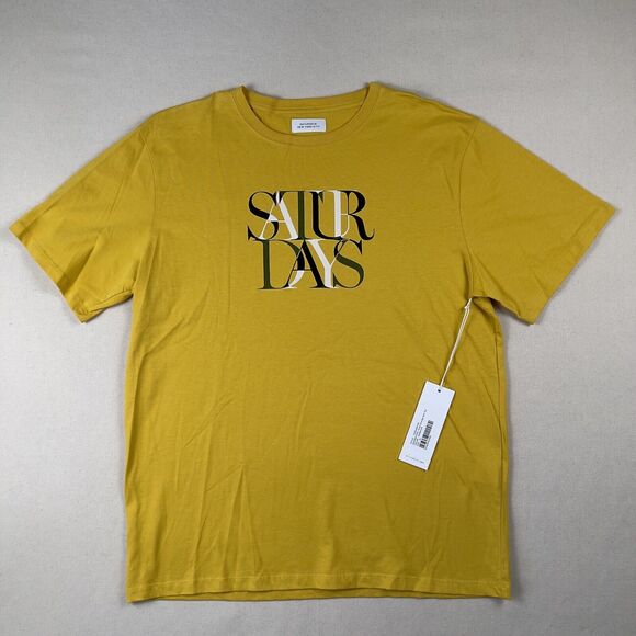 Saturdays NYC Color Overlap Short Sleeve Tee Shirt Men’s XL Goldenrod Yellow - Picture 1 of 12